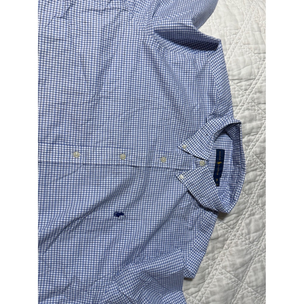 Ralph Lauren Mens XL Blue White Gingham Check Button Down Shirt Long Sleeve NWT - Picture 3 of 10